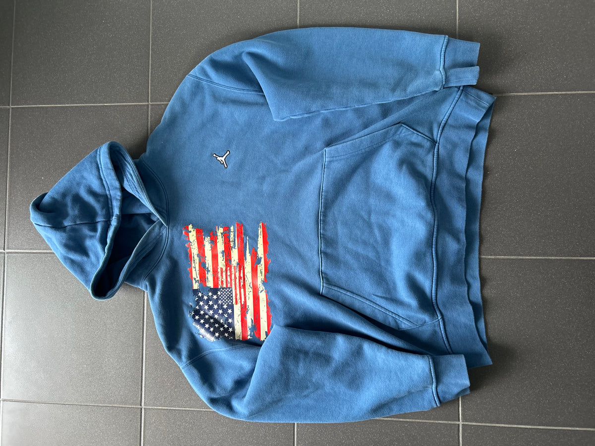 Niebieska bluza jordan custom hoodie USA z kapturem