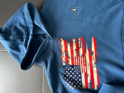 Niebieska bluza jordan custom hoodie USA z kapturem