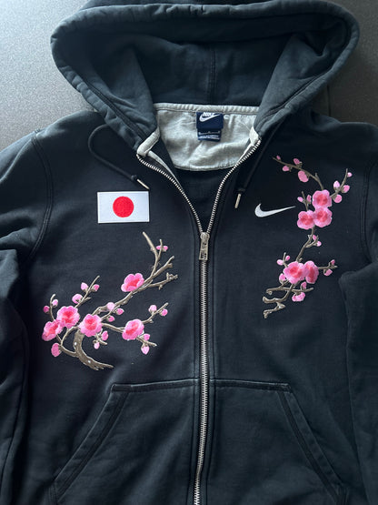 Czarna bluza rozpinana Nike custom japan style sakura