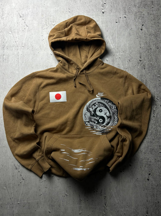 Brązowa bluza Nike hoodie japan style