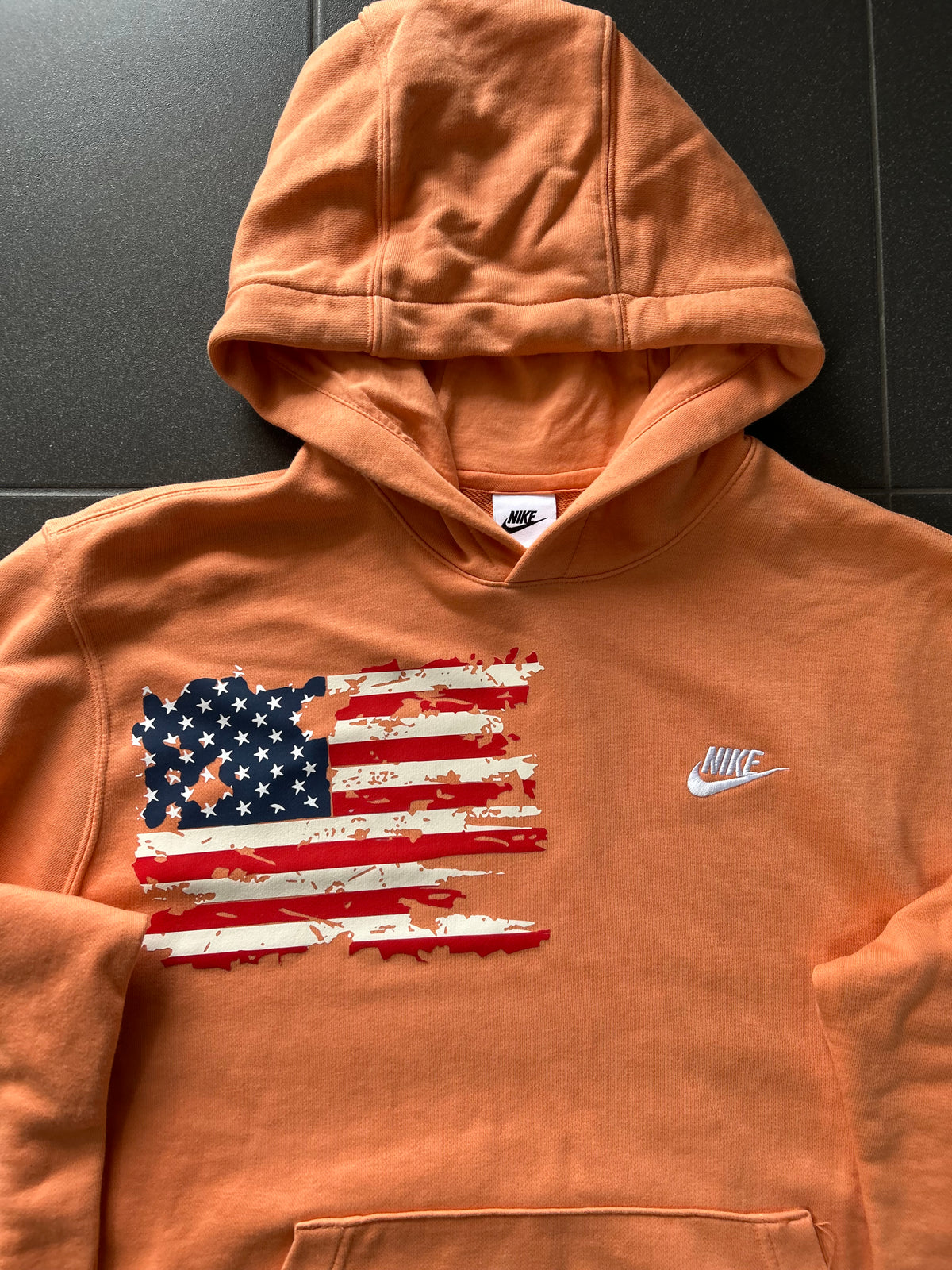 Pomarańczowa bluza Nike hoodie custom USA