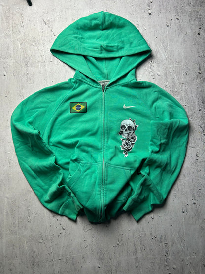 Zielona bluza Nike hoodie custom Brazylia