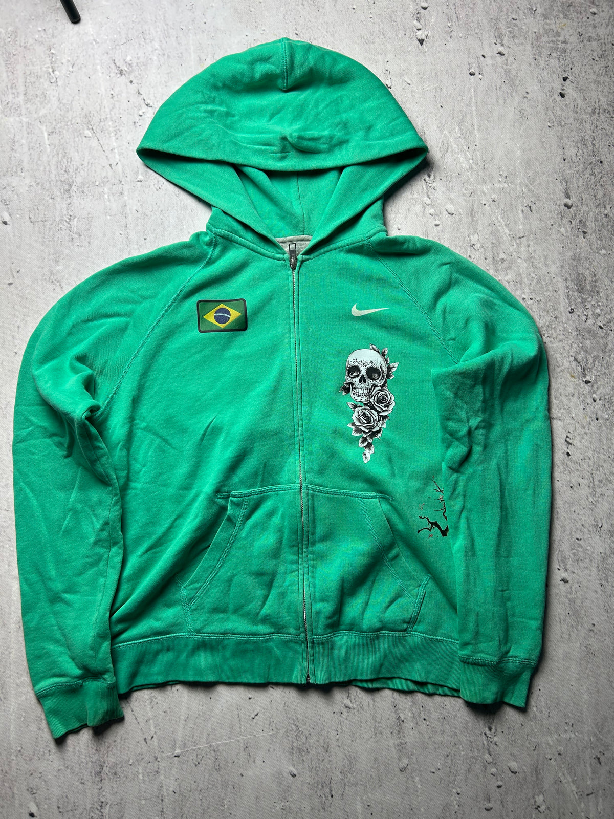 Zielona bluza Nike hoodie custom Brazylia