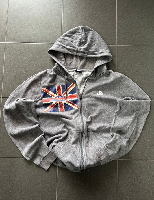 Szara bluza rozpinana  Nike custom wielka  Brytania z kapturem