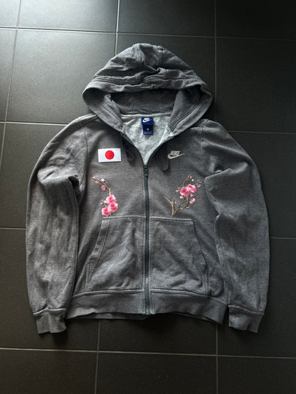 Szara bluza rozpinana Nike custom japan style sakura