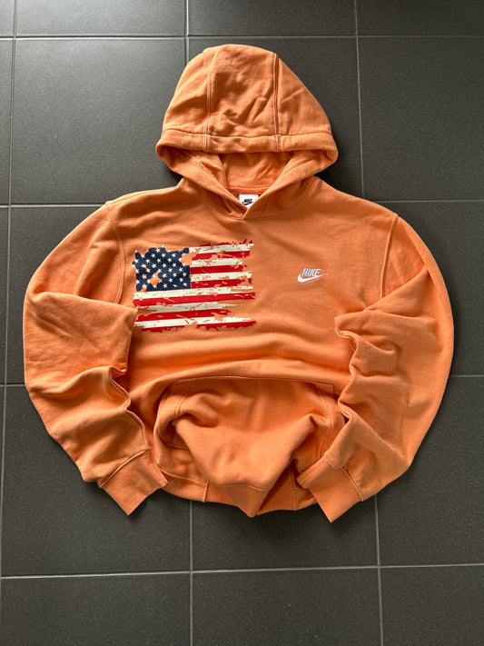 Pomarańczowa bluza Nike hoodie custom USA