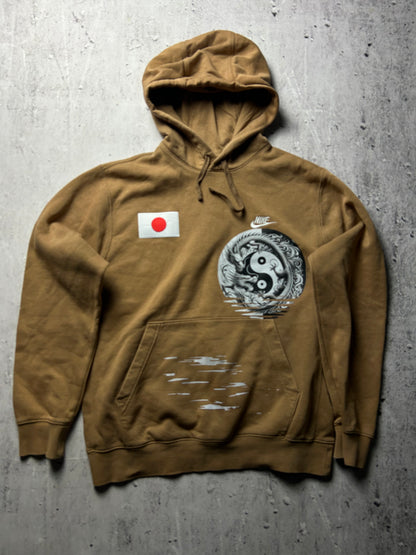 Brązowa bluza Nike hoodie japan style