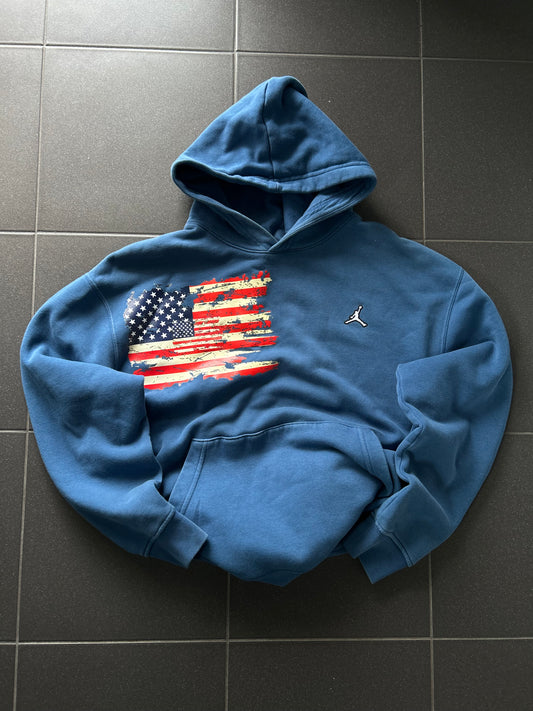 Niebieska bluza jordan custom hoodie USA z kapturem