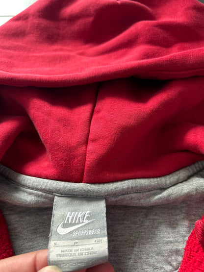 rozpinana czerwona bluza z kapturem Nike w stylu japońskim z motywem sakury (custom)