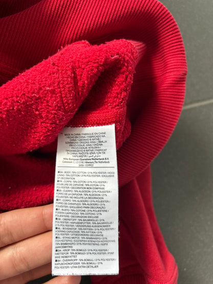 rozpinana czerwona bluza z kapturem Nike w stylu japońskim z motywem sakury (custom)